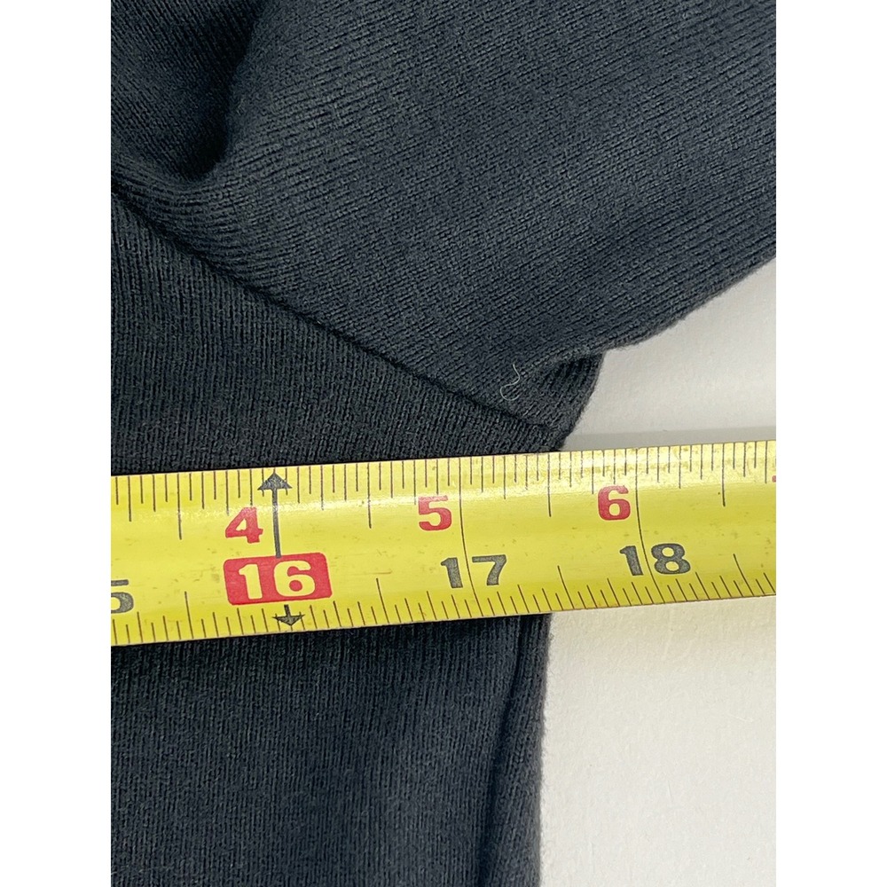 Como Blu Womens Black Cutout Ring Neckline Puff 3/4 Sleeve Ribbed Knit Top M - Picture 10 of 10